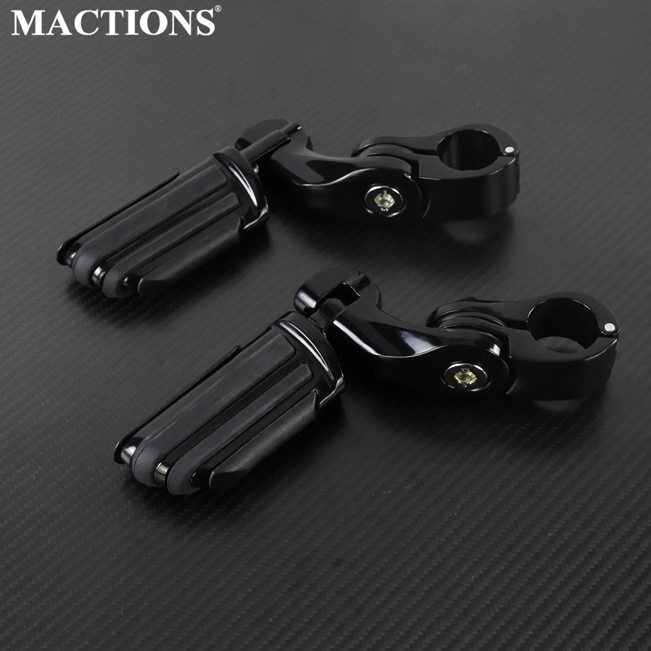Universal Motorcycle 32mm Short Angled Adjustable Highway Footpegs Foot
