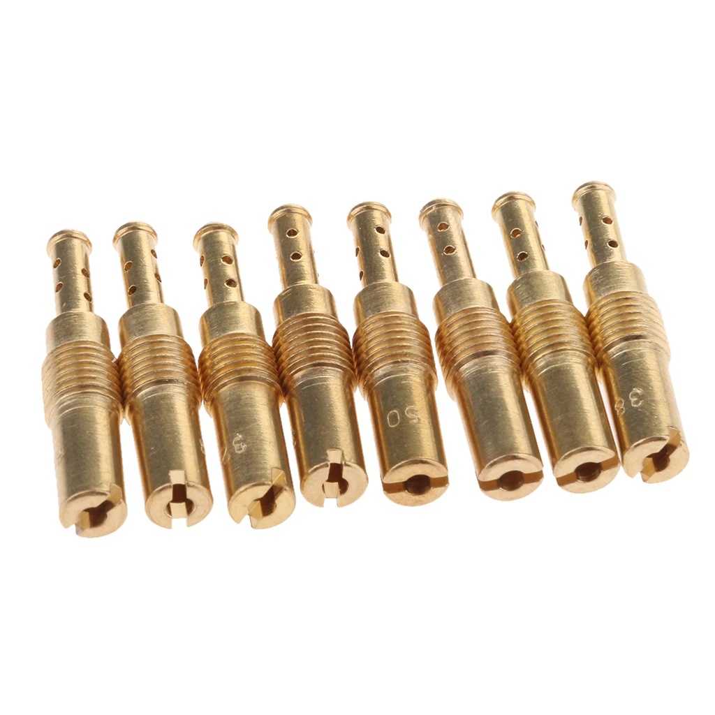 8pcs Motorcycle Slow/Pilot Jet Kit For PWK Keihin OKO CVK 32 35 38 40 42 45 48 50