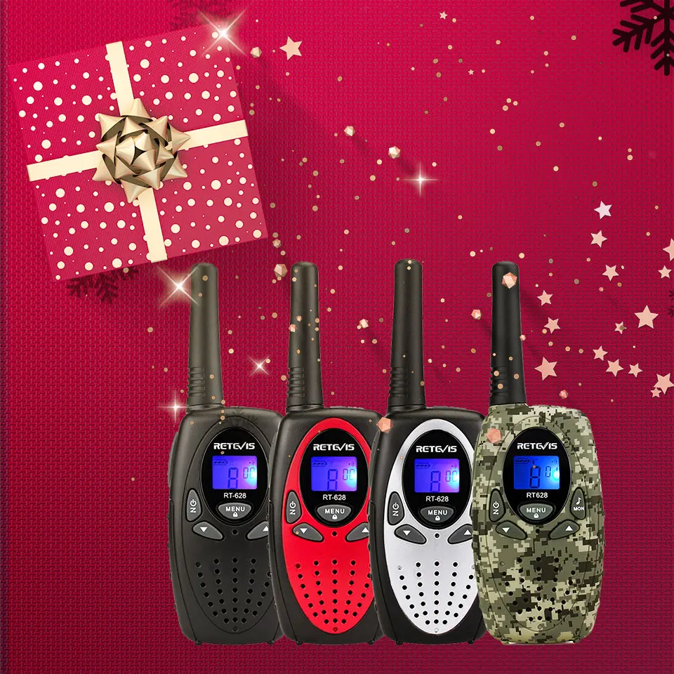 2pcs New Red Retevis RT628 Portable radio Walkie Talkie sets 0 5W 22CH UHF USA Frequency 1