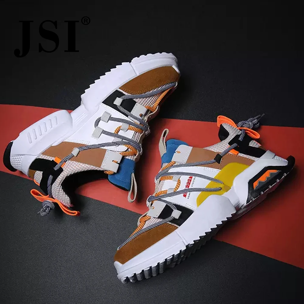 

JSI New Fashion Men Sneakers Air Mesh Patchwork Lace-Up Casual Flats Microfiber Spring Autumn Basic Men Flats sneakers jx60