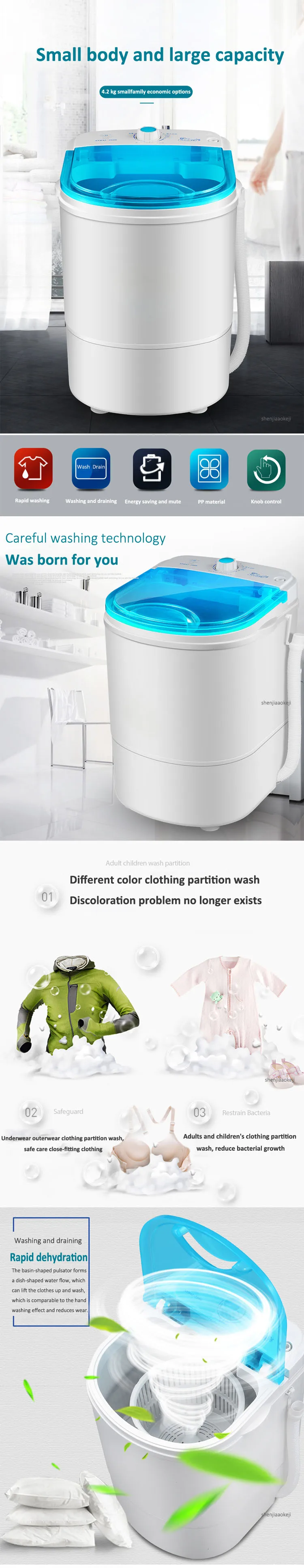 4.2kg capacidade mini máquina de lavar roupa