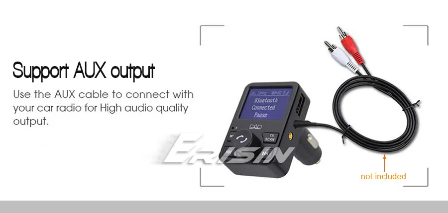 Erisin ES367 автомобильное радио стерео DAB+ цифровой приемник Bluetooth USB зарядное устройство дуплексный MP3 A2DP RDS