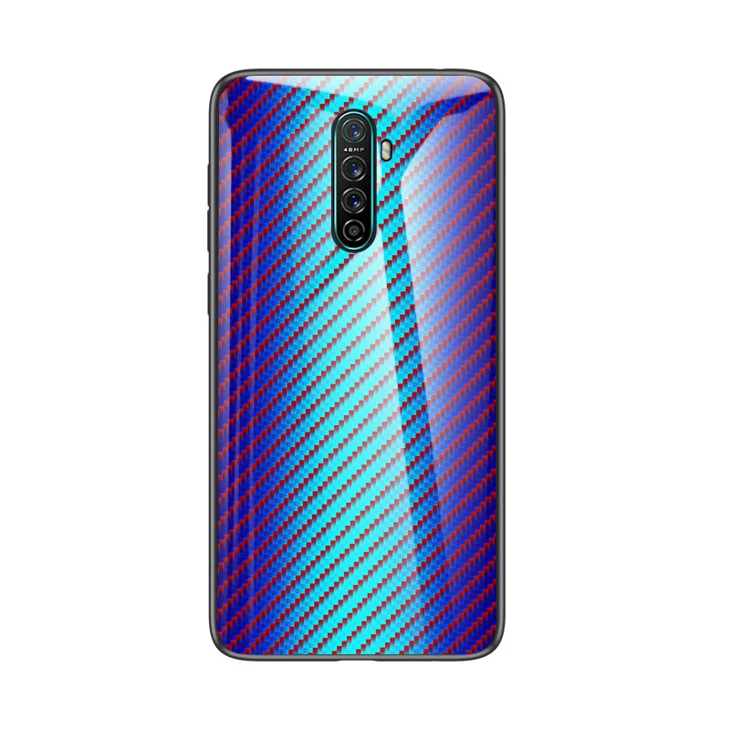 Чехол для телефона из закаленного стекла для Oppo Reno Ace realme x2 pro, чехол из ТПУ с градиентным стеклом, противоударный чехол