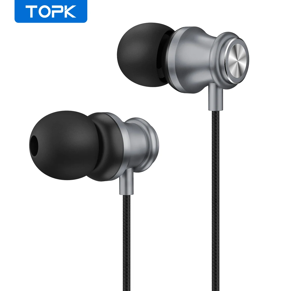 Стереонаушники TOPK F08 с басами и микрофоном проводная Спортивная гарнитура