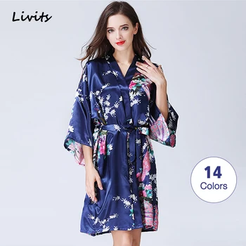

Women's Robe Premium Satin Silk Pajamas Pyjamas Sleepwear Nightwear Nighty V Neck Half Sleeve Floral Plain Sexy For Female