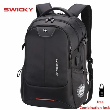 Многофункциональная мужская сумка SWICKY большой емкости, модный рюкзак для путешествий с зарядкой от usb, водонепроницаемый Противоугонный мужской рюкзак для ноутбука 15,6 дюймов