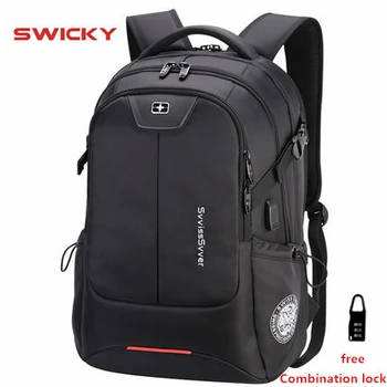 

SWICKY multifunction large capacity male bag fashion travel usb charging waterproof anti-theft 15.6inch laptop backpack men