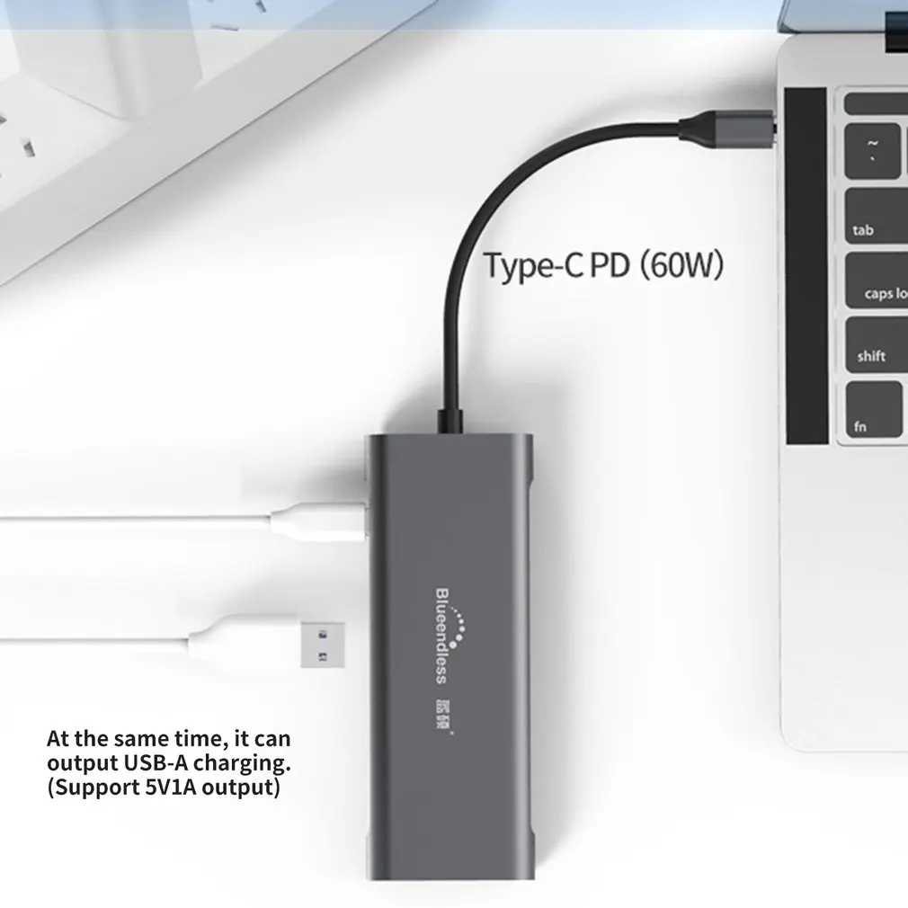 Док-станция тип-c девять в одном Hdmi гигабитный Ethernet порт Pd зарядка 3,5 мм аудио док-станция концентратор