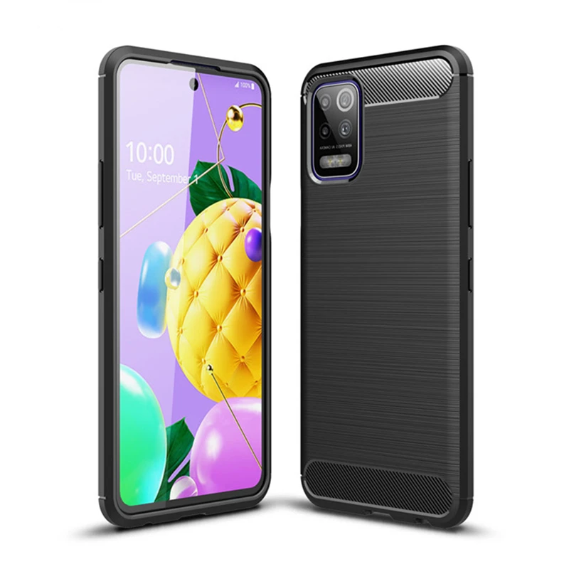 Soft Carbon Fiber Case For LG K52 K42 K92 5G K8 2018 K9 Cover Housings Protective Back Phone Bumper Funda | Мобильные телефоны и