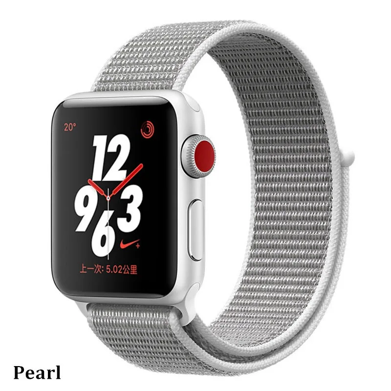 Pearl Спортивная петля для Apple watch ремешок Apple watch 4 группа 44 мм 40 м iWatch ремешок 42 мм 38 мм нейлоновый браслет ремешок для часов серии 3 2 1 44 - Цвет ремешка: Pearl