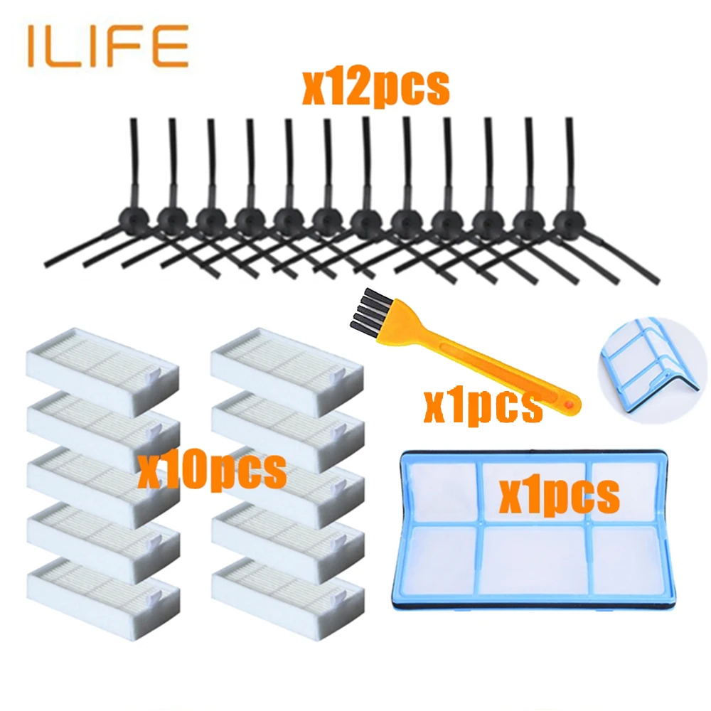 Основной фильтр пыли боковая щетка эффективный фильтр тонкой очистки воздуха для ilife v5 v5s V3 V3s v5pro V50 V55 x5 v5s pro робот пылесос части