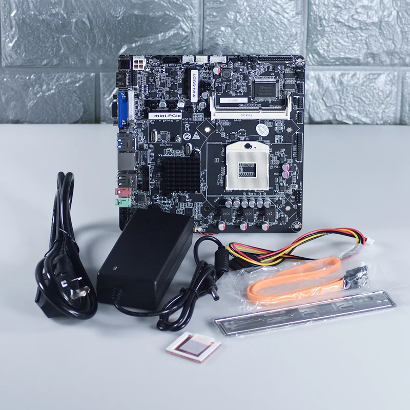 

HM77 PC Motherboard Thin-ITX computer CPU Set Low Power Seconds HM65 Desktop With 60W Power Supply Adapter Free Shipping