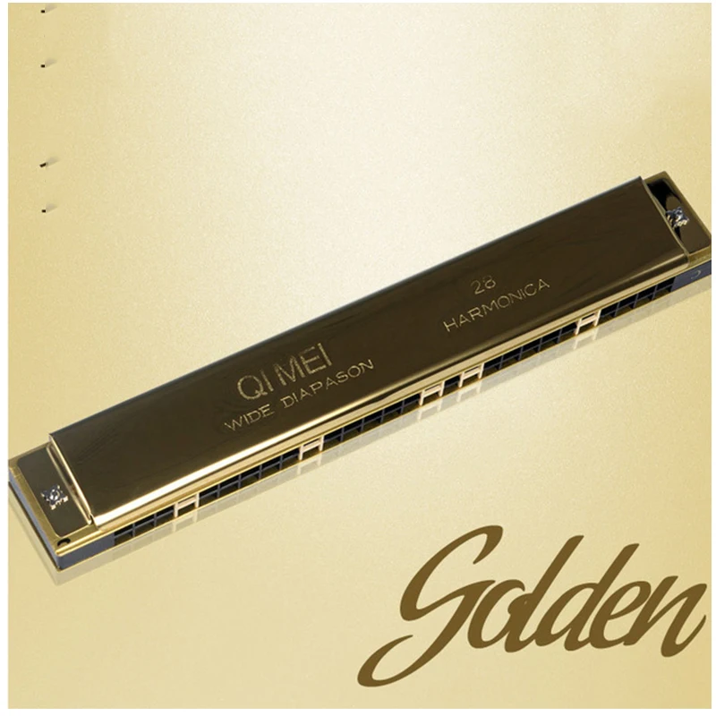 Chromatic Harmonica 28 Holes C Key Slive Professional Mouth Organ Portable Tremolo Mini Harps Woodwind Instruments mouth harp