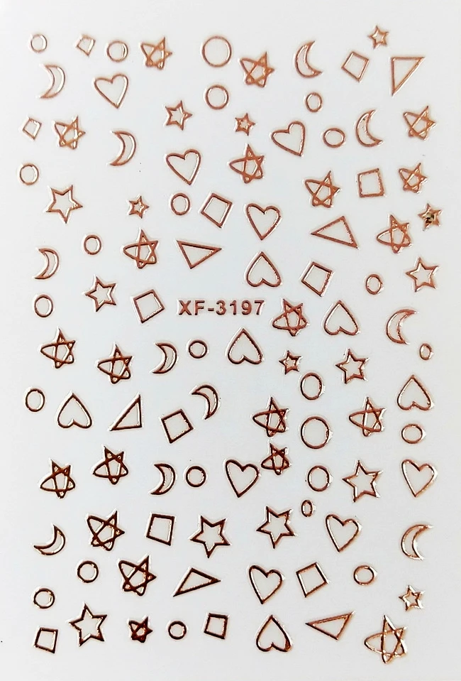 XF3197 Роскошный дизайн ногтей DIY стикер s украшение Спорт Логотип розовое золото наклейки для ногтей самоклеющиеся DIY очаровательные наконечники задняя клейкая наклейка бренд - Цвет: XF3197