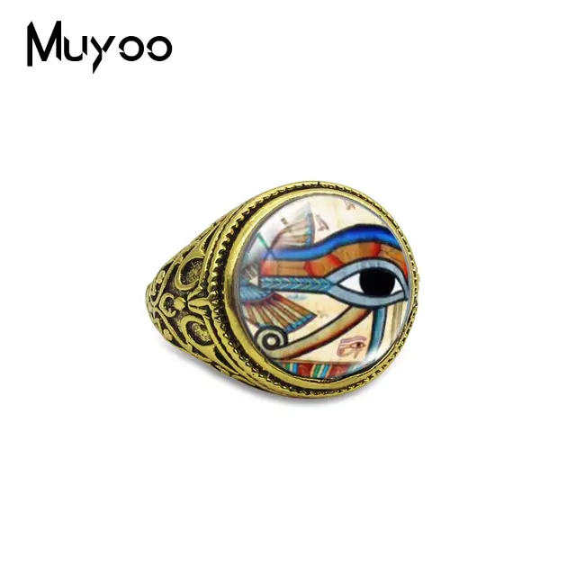 Online Shop Vintage Eye Of Horus Painting Glass Cabochon Round