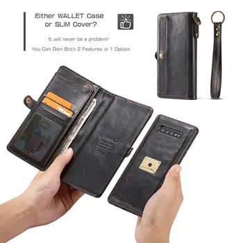 

CaseMe High Quality Magnetic Flip Case For Samsung Galaxy S10 S9 S8 Plus Luxury Leather Wallet Separable For Galaxy S10e Cover