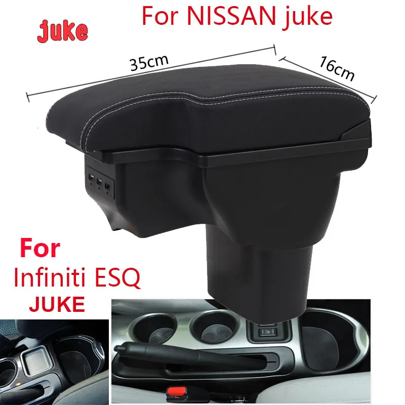 For NISSAN juke Armrest box For Infiniti ESQ Car armrest 2010-2019 accessories interior details storage box Retrofit parts USB