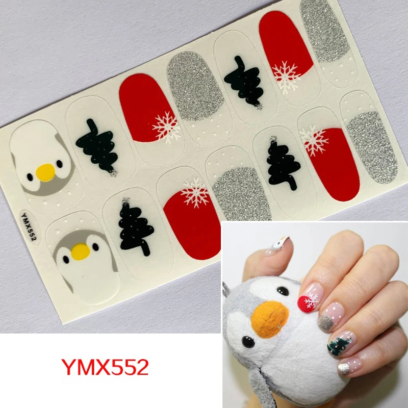 

1 sheet DIY Christmas Snowman Snowflake Patterns Adhesive Nail Art Stickers Full Wraps Tips Slider Waterproof For Drop Shipping
