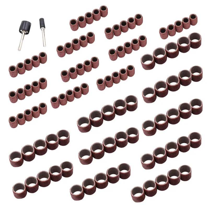 102pcs Grit Sanding Paper Drum Kit with 3.2mm Sandpaper Mandrels Mini Drill Accessories for Dremel Nail Drill Rotary Tools