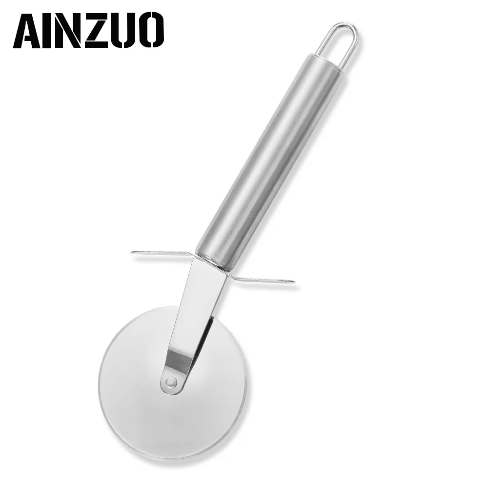 AINZUO Rolled Pizza Knife Stainless Steel Pizza Cutter For Home Family Pizza Tools Easy Use Pizza Wheels Kitchen Accessories