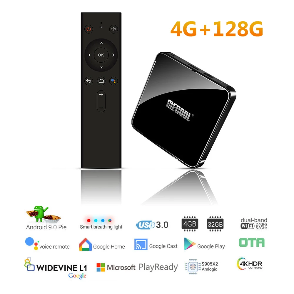 Умная ТВ приставка KM3 A TV 4G 128G Android 9 0 Wi Fi Bluetooth сетевая 4 ГБ 64 128 Amlogic S905X2 4K Двойной