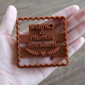 

Custom weeding cookie cutter with your name and date,Custom biscuit cutters anniversary gift,specific cookie cutter