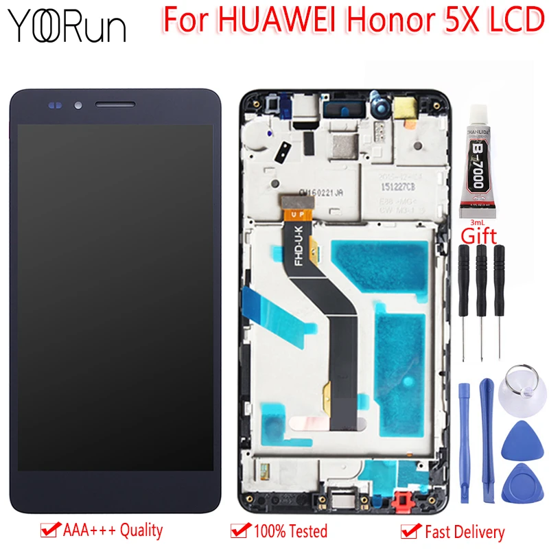 5 &quotдля Huawei Honor 5X ЖК-дисплей сенсорный экран Full HD качество AAA дигитайзер для сборки