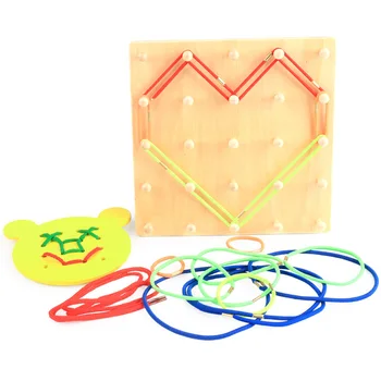 

Creative fun alphanumeric geometrical puzzle sets of columns variety of shapes multifunctional threading board educational toy
