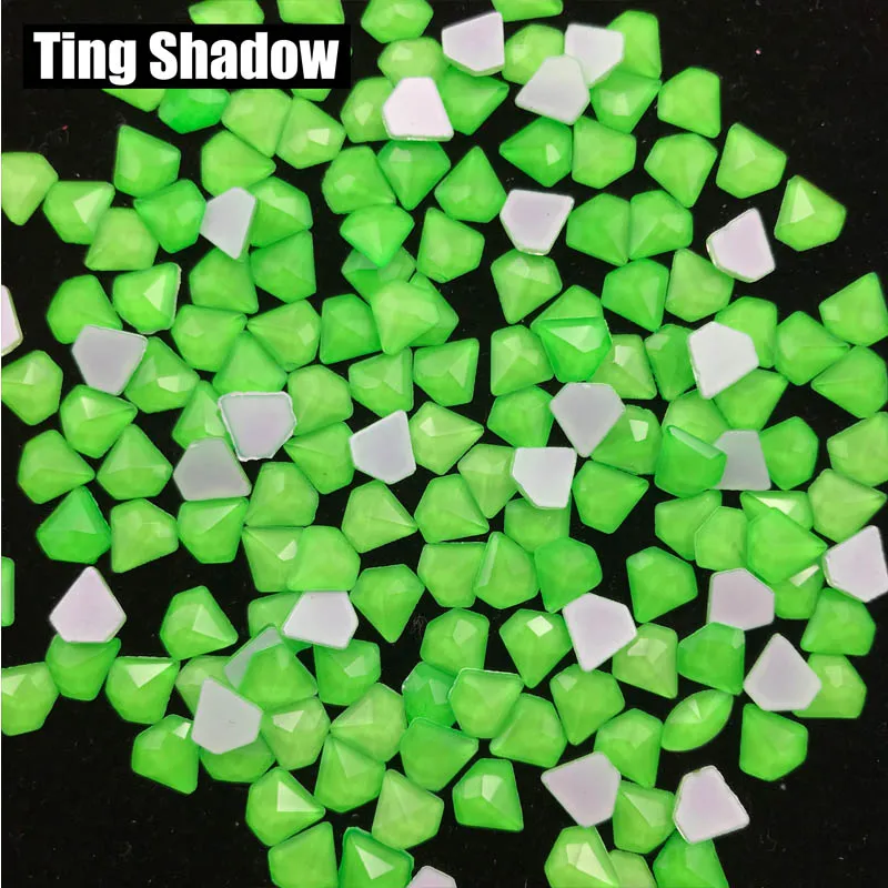 Green 120pcs Алмазная Люминесцентная кристальная светящаяся не горячая фиксация ногтей неоновая зеленая Роза желтая одежда со стразами 3D украшение для ногтей - Цвет: Green 120pcs