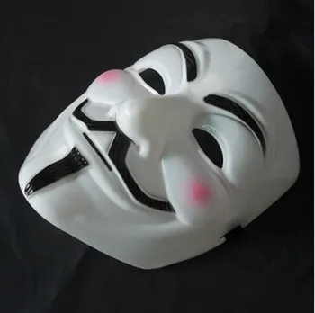 

Hot V Mask For Vendetta Anonymous Movie Adult Guy Mask White Color Halloween Cosplay ,100pcs Free DHL/Fedex