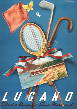 

Switzerland Swiss Tessin Tourism Posters Lugano Sports and Travel Classic Wall Stickers Vintage Kraft Poster Home Bar Decor Gift