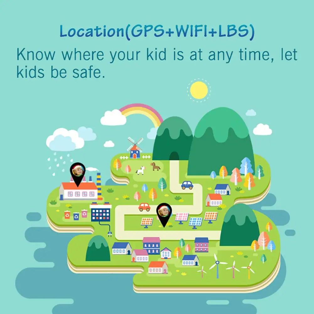 Детские Смарт-часы DS60 sim-карта цветной сенсорный gps+ WiFi+ LBS позиционирование SOS анти-потеря водонепроницаемый для IOS Android для детей