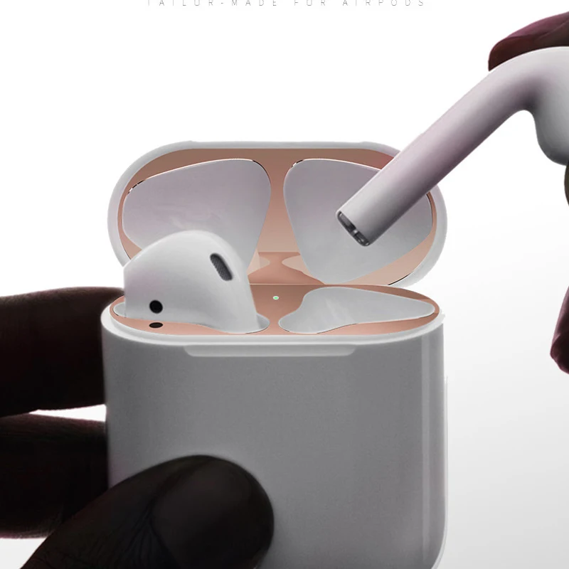 Металлическая пыль защитная наклейка для Apple AirPods 1 чехол Пыленепроницаемая защитная наклейка защита кожи для Air Pods 1 Аксессуары