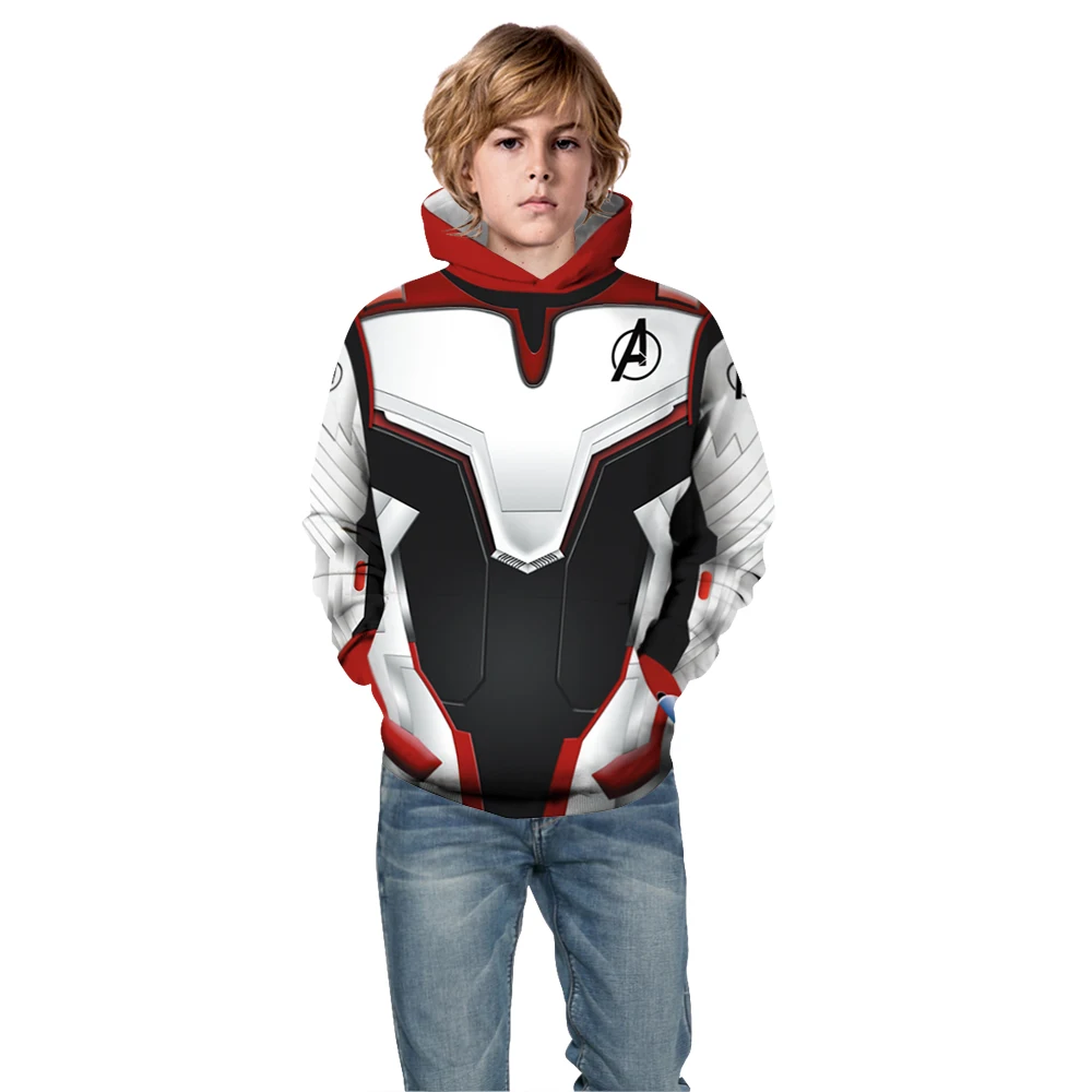Teens Kids Hoodies Sweatshirts Avengers Endgame 4 Quantum Realm Spiderman Superhero Captain Marvel Iron Man Sweatshirt Tops