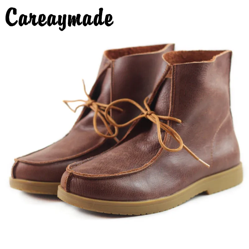 Careaymade женские полусапожки на плоской подошве в стиле ретро удобные повседневные Ботинки martin ручной работы из натуральной кожи с мягким дном