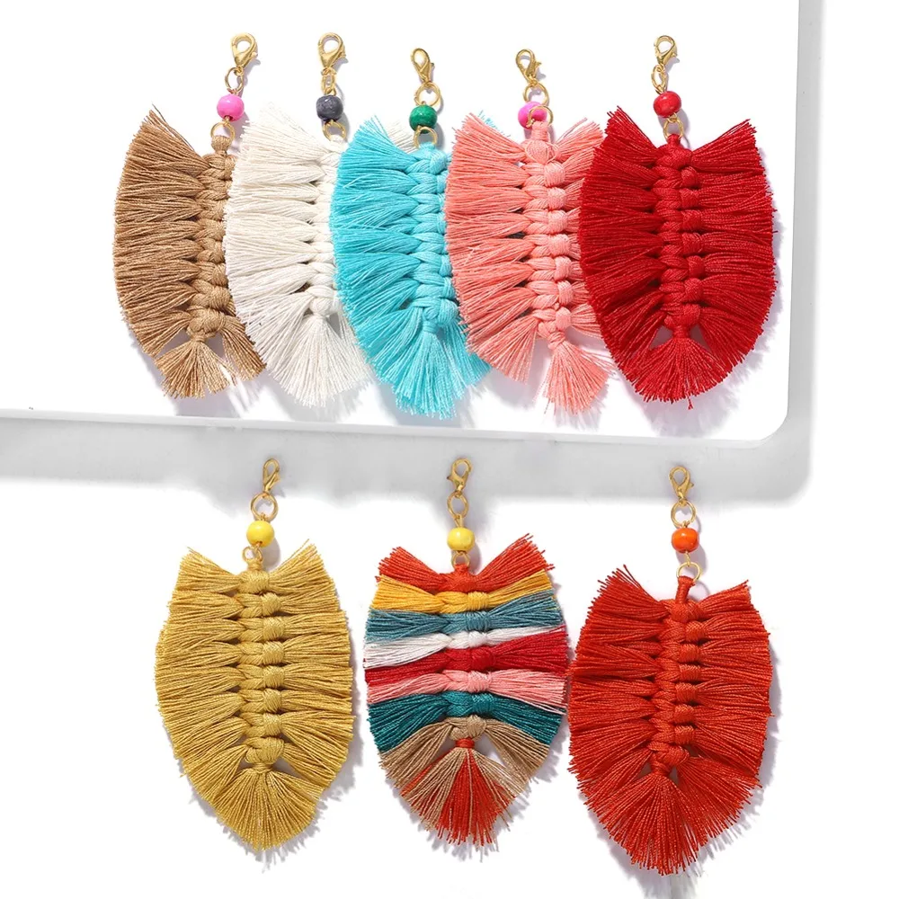 Мода для девочек, сережки с кисточками Boho для женщин, серьги с перьями макраме, подарки подруге, свадебные украшения, вечерние, ins