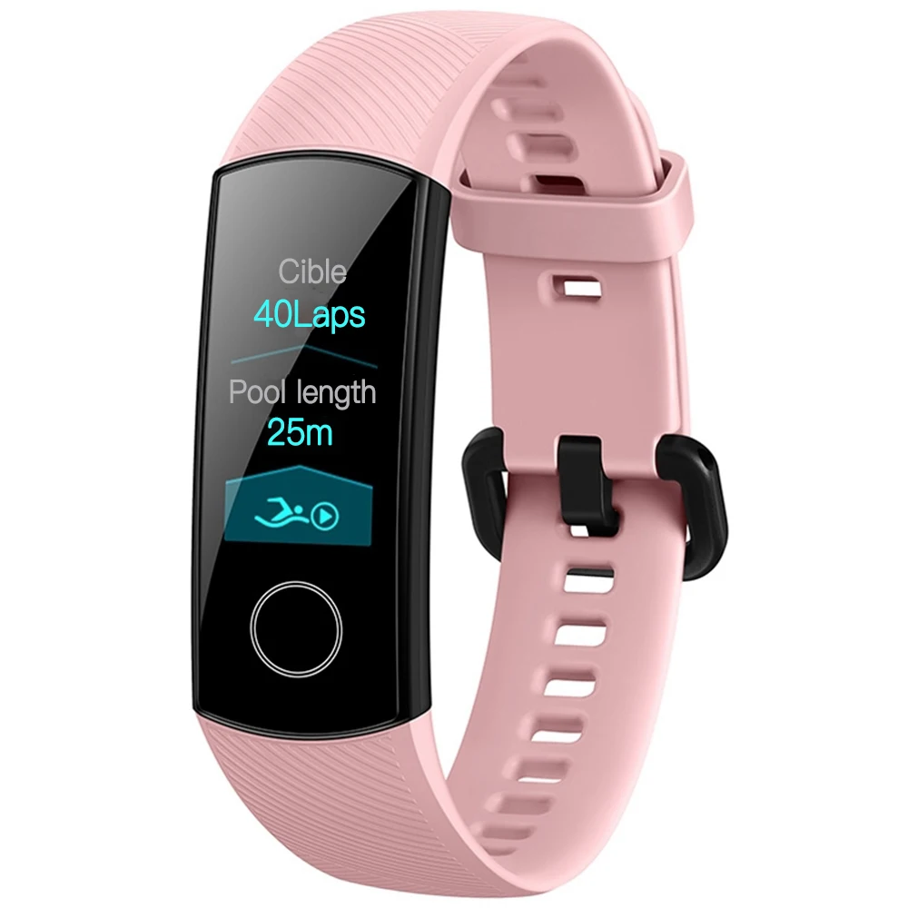 Honor Band4 - Pink Honor Band 4 глобальная Версия смарт-браслет Amoled Цвет Черный Синий Розовый водонепроницаемый Сенсорный Экран сна фитнес-трекер сердечного ритма - Цвет: Honor Band4 - Pink