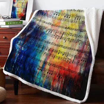 

Neon Music Bar Nightclub Colored Chinese Musical Note Throw Blankets Personalized Blankets Bedclothes