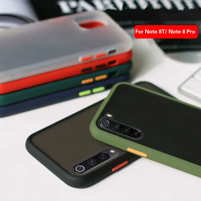 For Xiaomi Redmi Note 8T Case Translucent Soft Edge Matte Hard Plastic Back Cover 8 Pro Note8 8A |