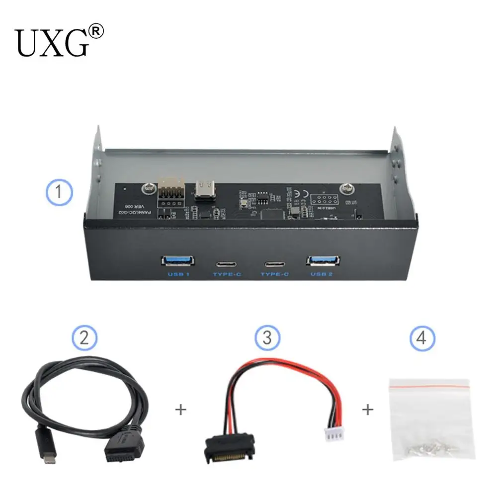USB-C и USB 3 0 концентратор 4 порта Передняя панель для материнской платы 20Pin