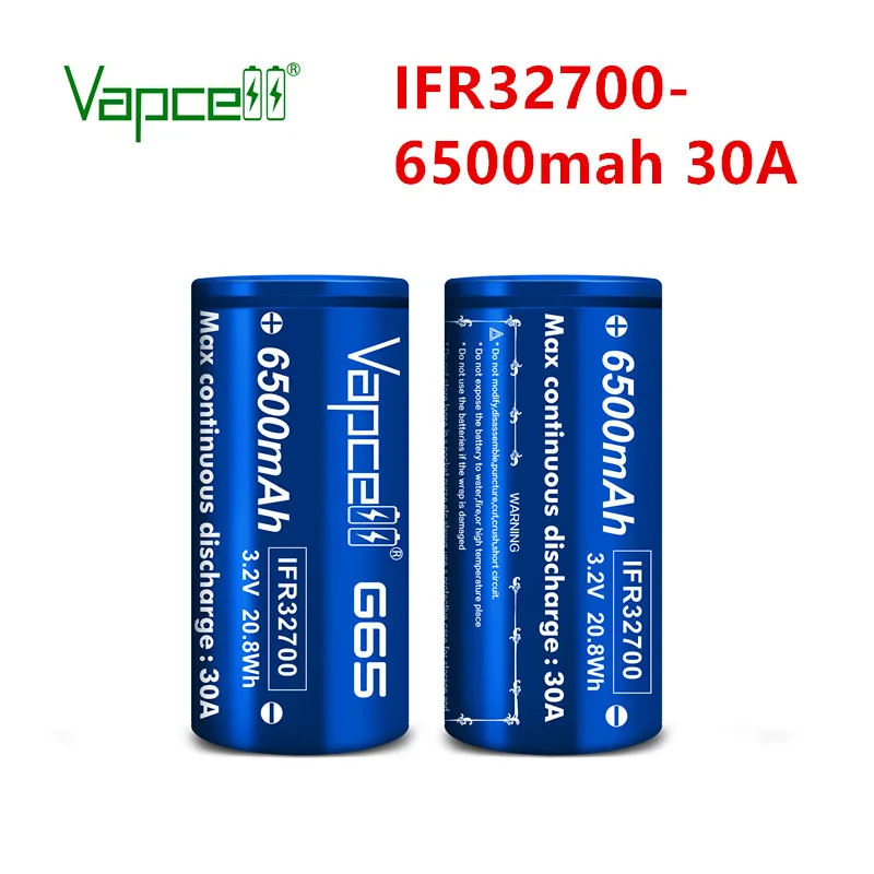 Vapcell оригинальный IFR 32700 6500 мАч 30A Lifepo4 аккумулятор 3 2 В аккумуляторная батарея для