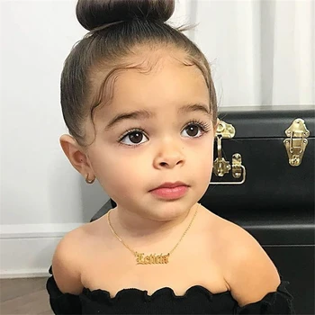 

Stainless Steel Baby Jewelry Personalized Name Pendant Choker Girls Necklace Kids Children Necklace Numbers Boy Customized Name