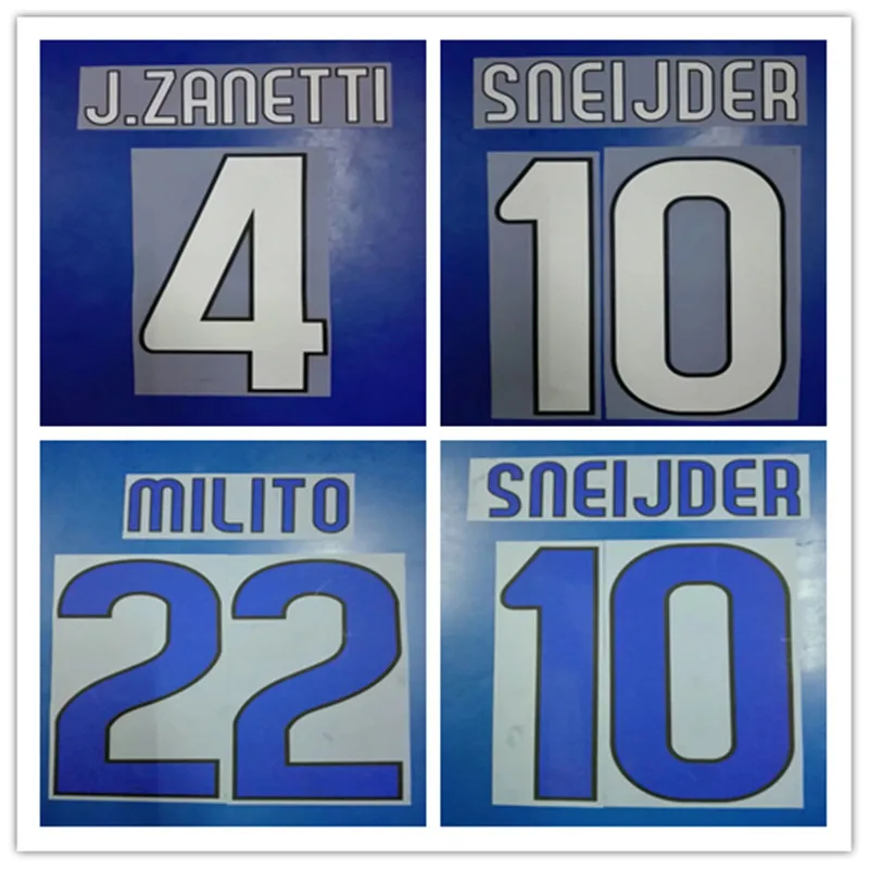 

Retro #10 Sneijder Nameset #22 Milito #4 J.zanetti Nameset Soccer Printing Patch