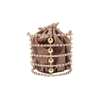 

Women's Handbag Fashion Bead Clutch Evening Bag Top Handle Tote Busket Cage