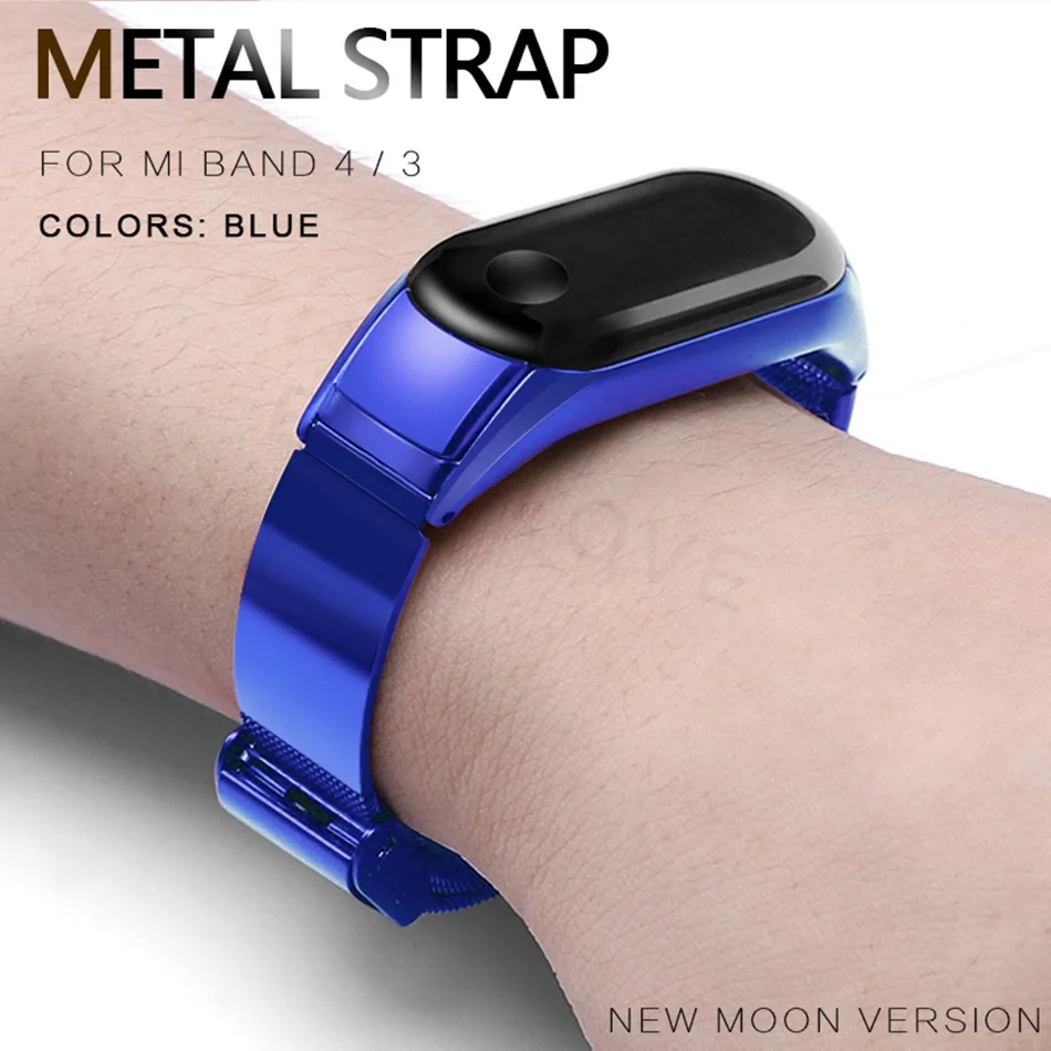 New Moon 021F Протектор/браслет mi band 3 4 ремешок для Xiaomi mi band 4 3 браслет/ремешок для mi Band 4 3 ремешок металлический/нейлоновый браслет ремень - Цвет: New Moon 021F