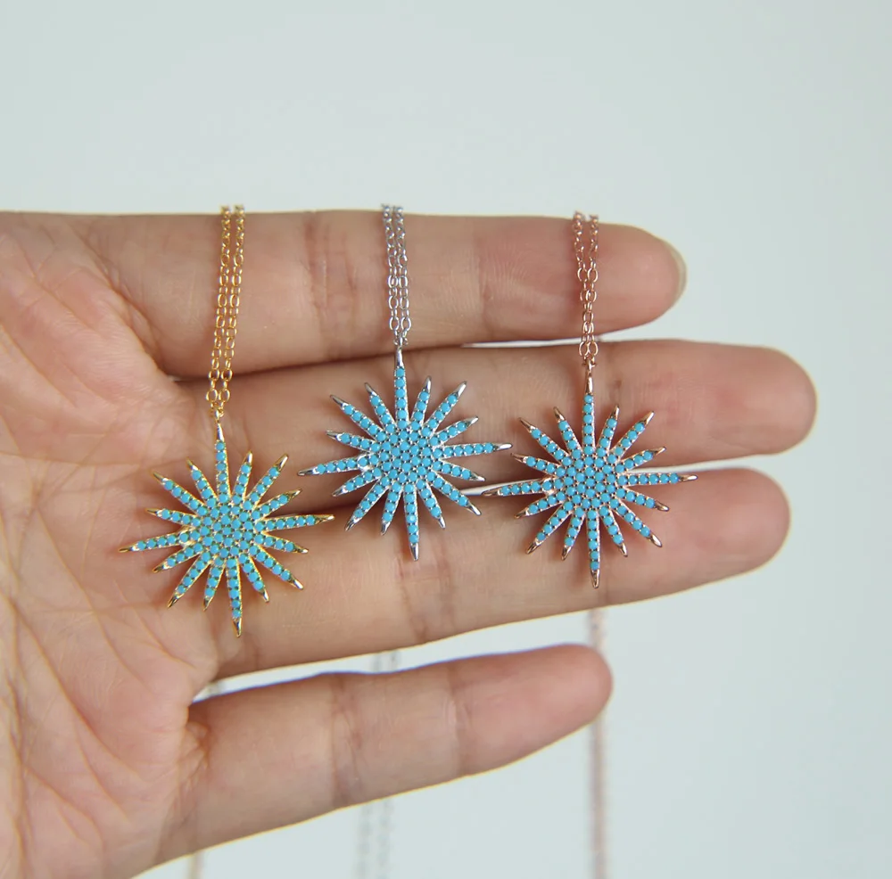 Женское ожерелье из серебра 925 пробы с подвеской в виде звезды норита|pendant necklace|women