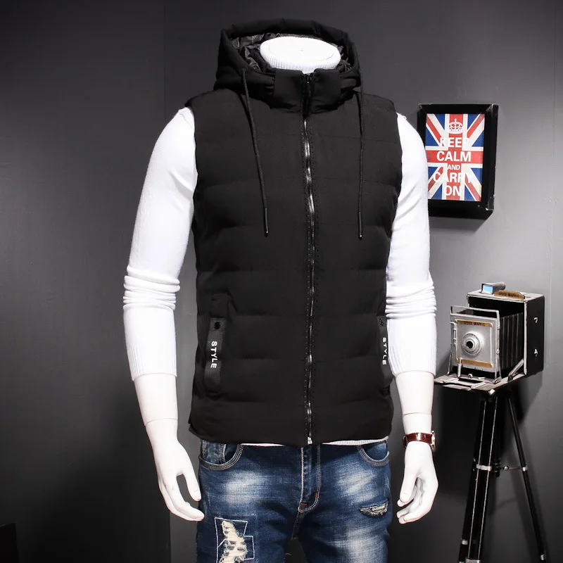 Размера плюс 8XL Зимние толстовки с капюшоном жилет Для мужчин Повседневное