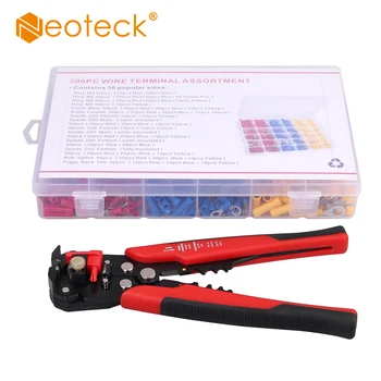 

Neoteck Multi-functional Wire Stripper Plier Crimper Cutter Plier With 500pcs Crimp Connectors Suited for 10-22awg
