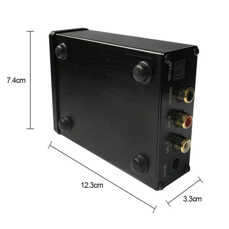 Xu20 Mini Hifi Audio Decoder Amp Support Coaxial Spdif/Optical Input 6.35Mm Earphone Rca Audio Output Amplifier For Tv Dvd(Eu Pl