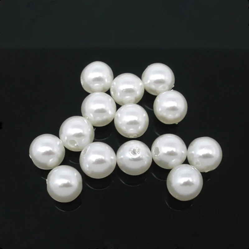 

1500Pcs Round Acrylic Pearl Imitation Spacer Beads Perles Jewelry Making 8mm Dia.